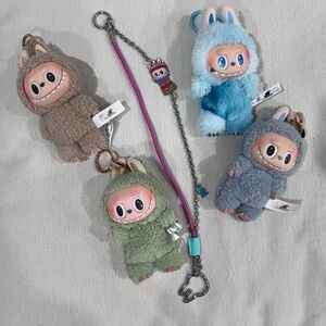 Adorable Plush Monster Keychains Set